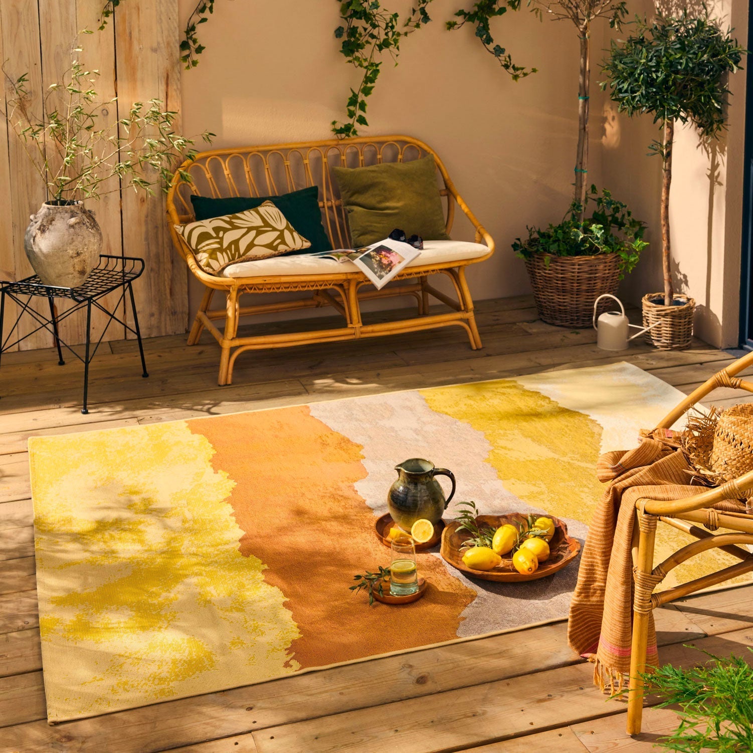 Lido - Tapis D'Extérieur - Polypropylène/Polyester - Multicolore