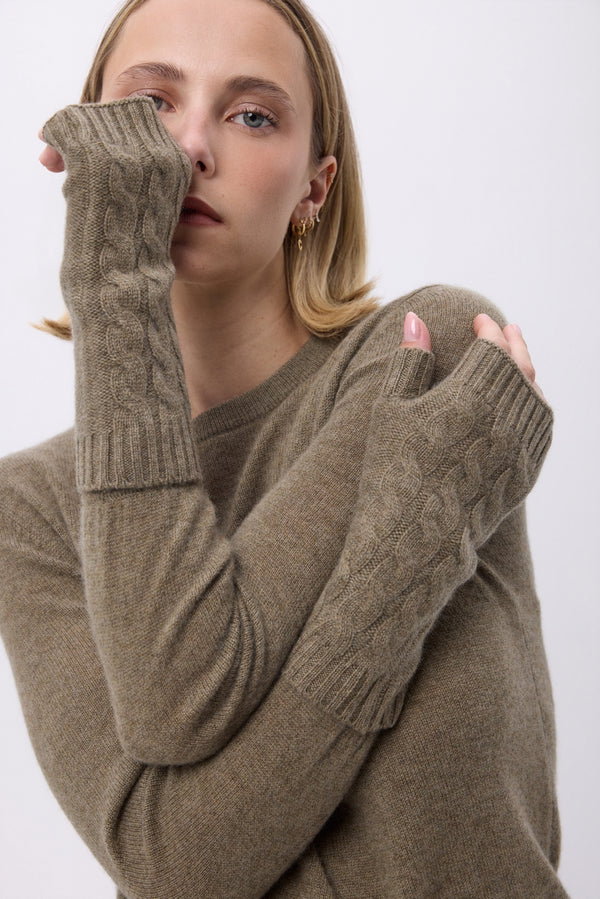 Lili Unisex Halvhandsker - Khakigrøn - Unisex