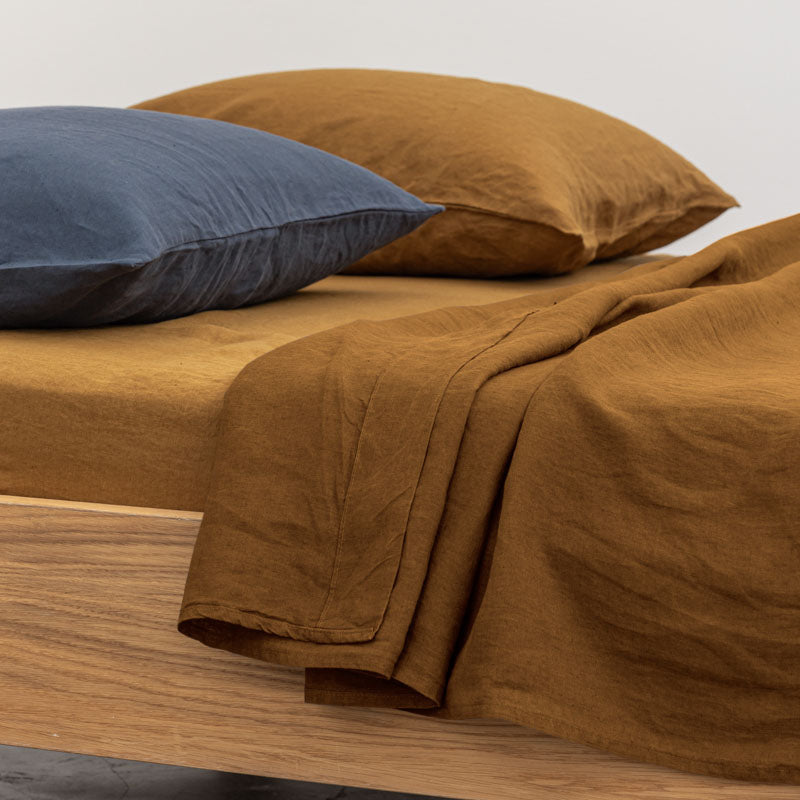 Fitted Sheet - Washed Linen 190G/M² - Mocha