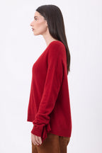 Jersey de cuello en V con flecos Lina - Coulis - Mujer
