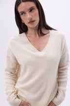 Pull Col V Franges Lina - Eco Paper - Femme