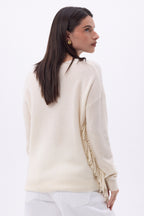 Pull Col V Franges Lina - Eco Paper - Femme
