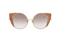Luxury Eyewear – Lunettes De Soleil - Linda Farrow, lunettes de soleil papillon dorées avec verres dégradés et inserts marron