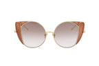 Luxury Eyewear – Lunettes De Soleil - Linda Farrow, lunettes de soleil papillon dorées avec verres dégradés et inserts marron