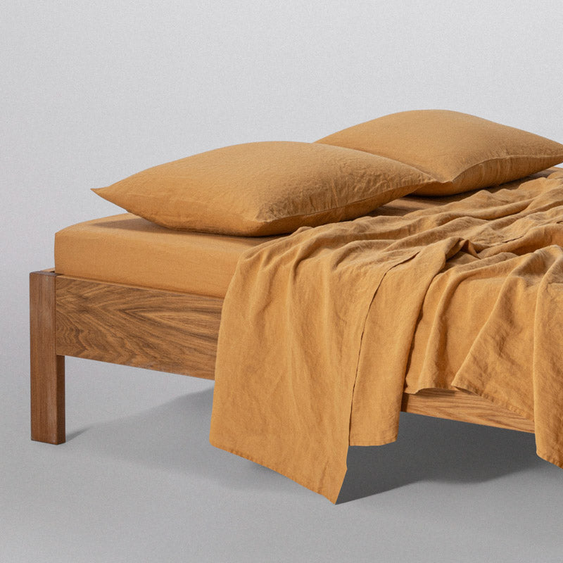 Flat Sheet - Washed Linen - Honey