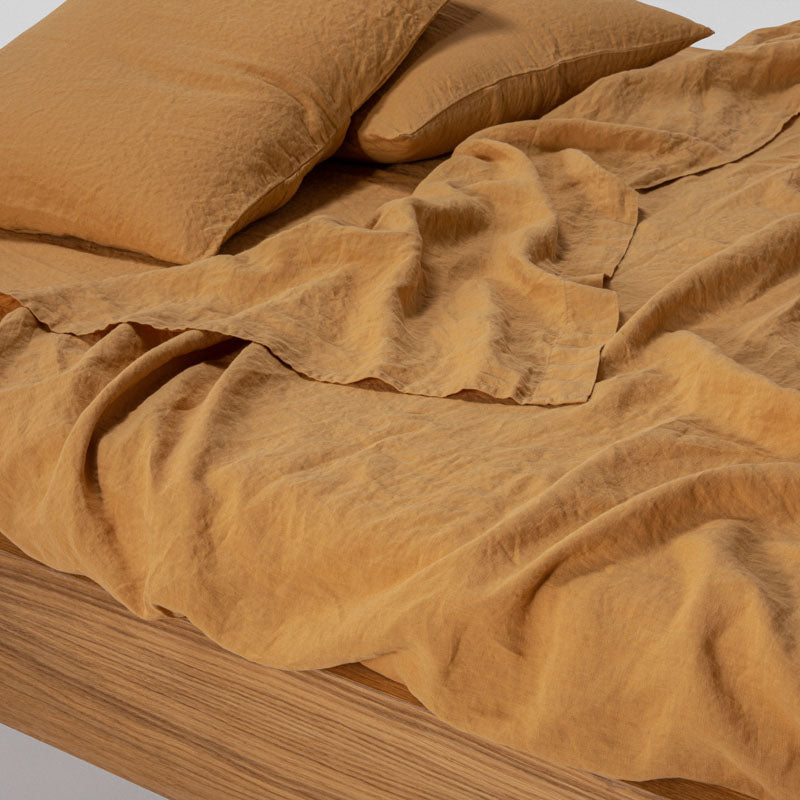 Flat Sheet - Washed Linen - Honey