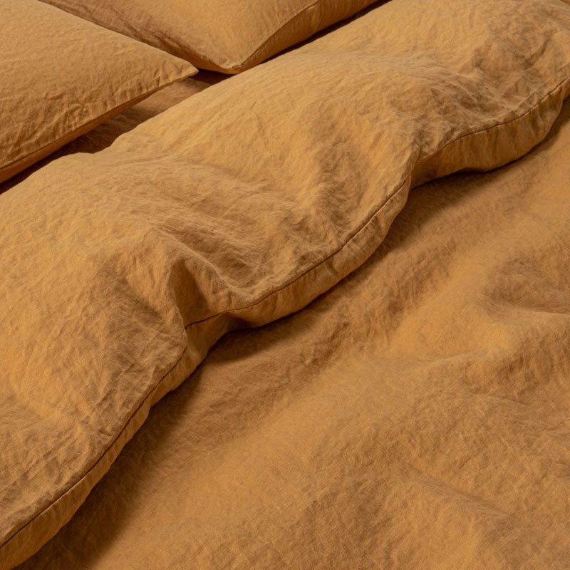 Fitted Sheet - Washed Linen - Honey