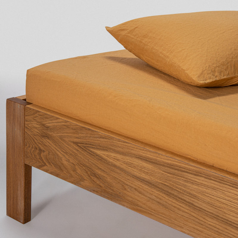 Fitted Sheet - Washed Linen - Honey