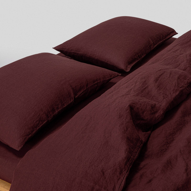 2 Pillowcases - In Washed Linen 190G/M² - Vines