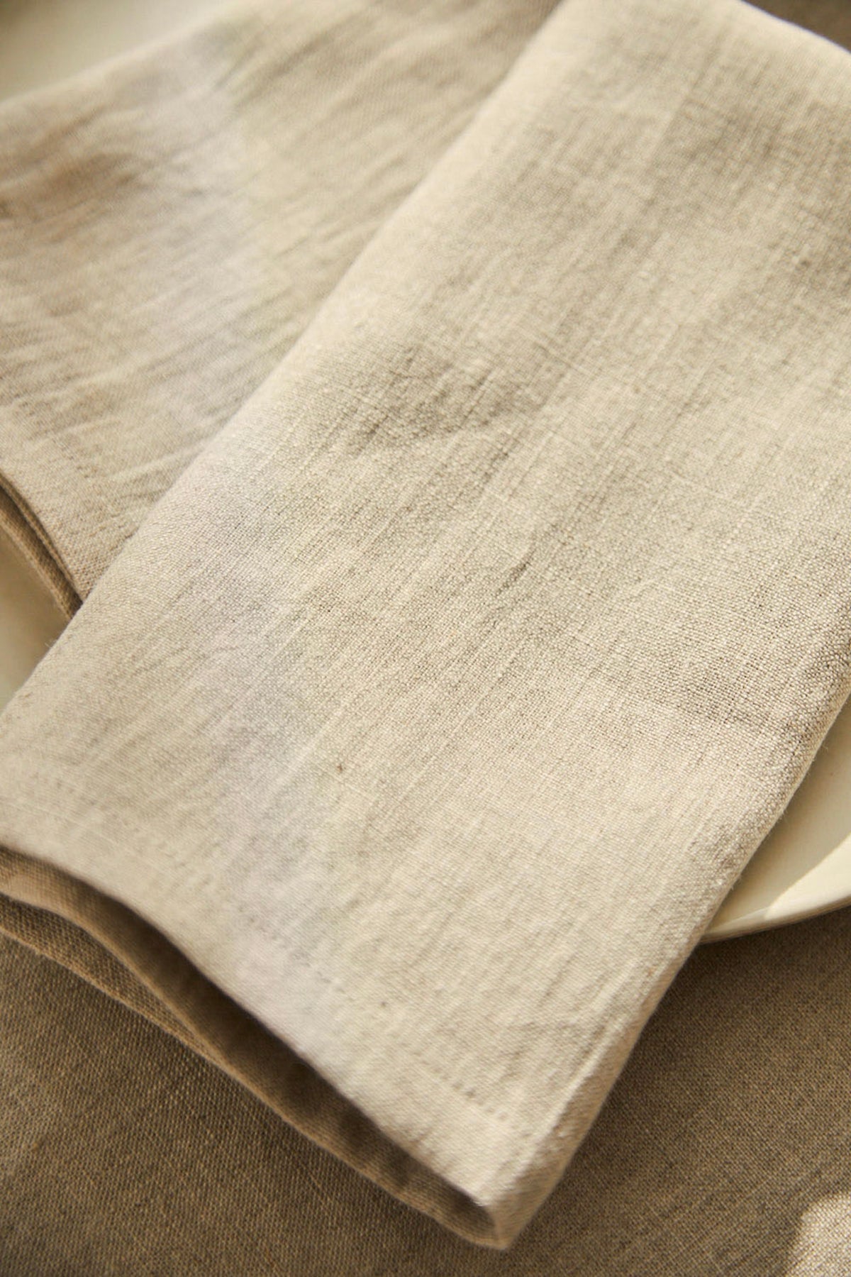 Pack of 2 Lino Napkins - Beige