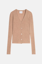 V-Neck Cardigan - Lise - Camel Chiné