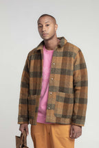 Veste Patchwork En Laine Vardin - Brown - Homme