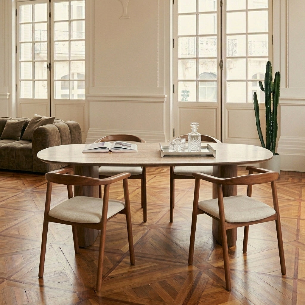 Loden - Table De Séjour - Céramique Effet Travertin - Vert