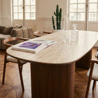 Loden - Table De Séjour - Céramique Effet Travertin - Vert