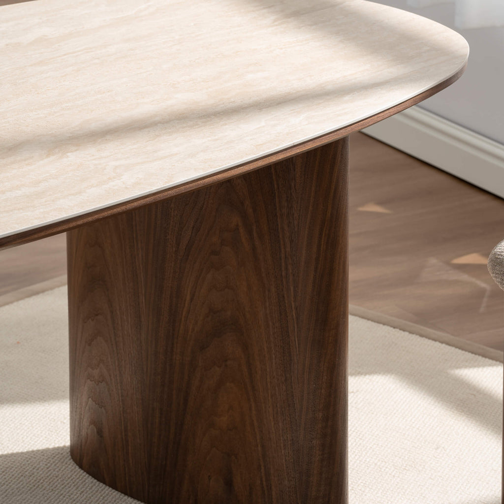 Loden - Table De Séjour - Céramique Effet Travertin - Vert
