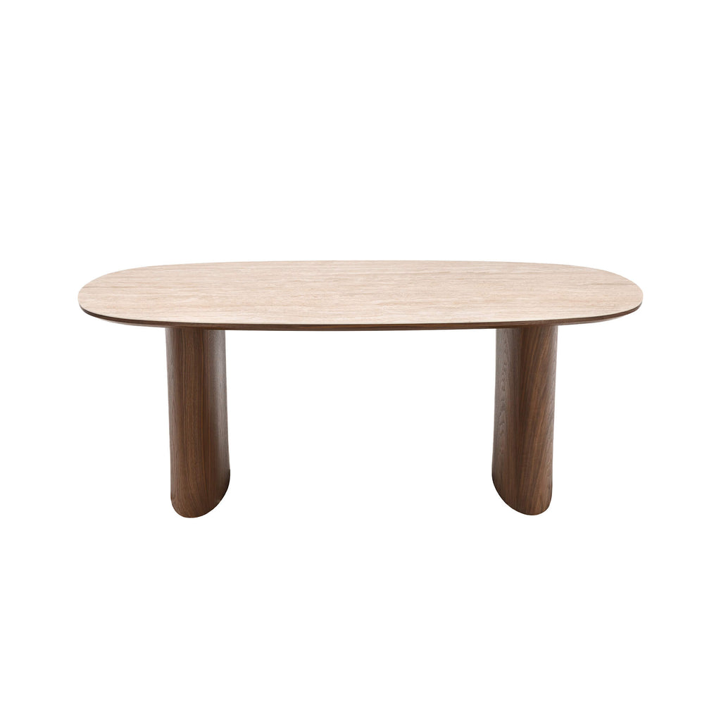 Loden - Table De Séjour - Céramique Effet Travertin - Vert