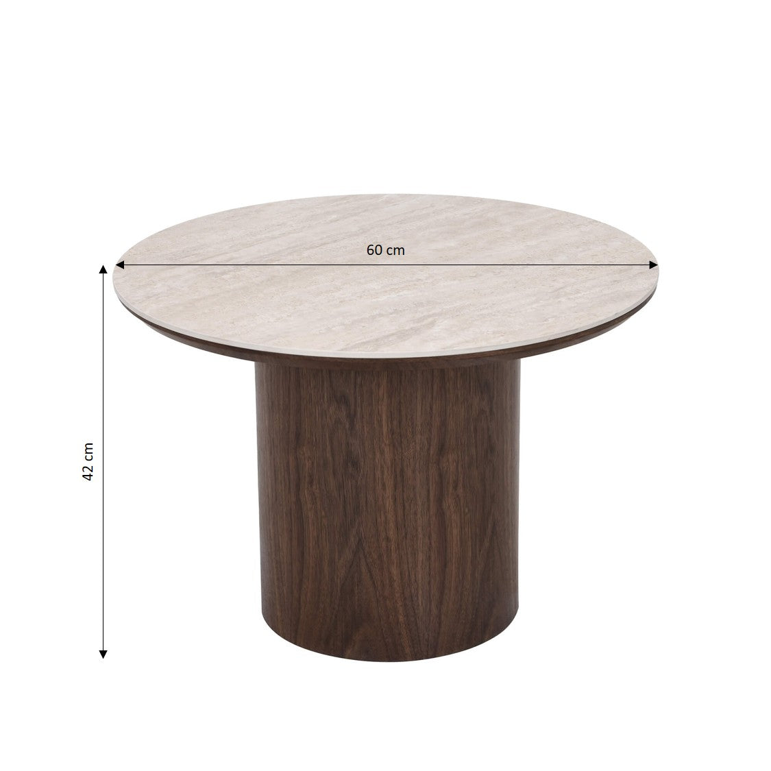 Lofa - Table Basse - Plateau Céramique Effet Travertin - Vert