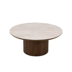 Lofa - Table Basse - Plateau Céramique Effet Travertin - Vert