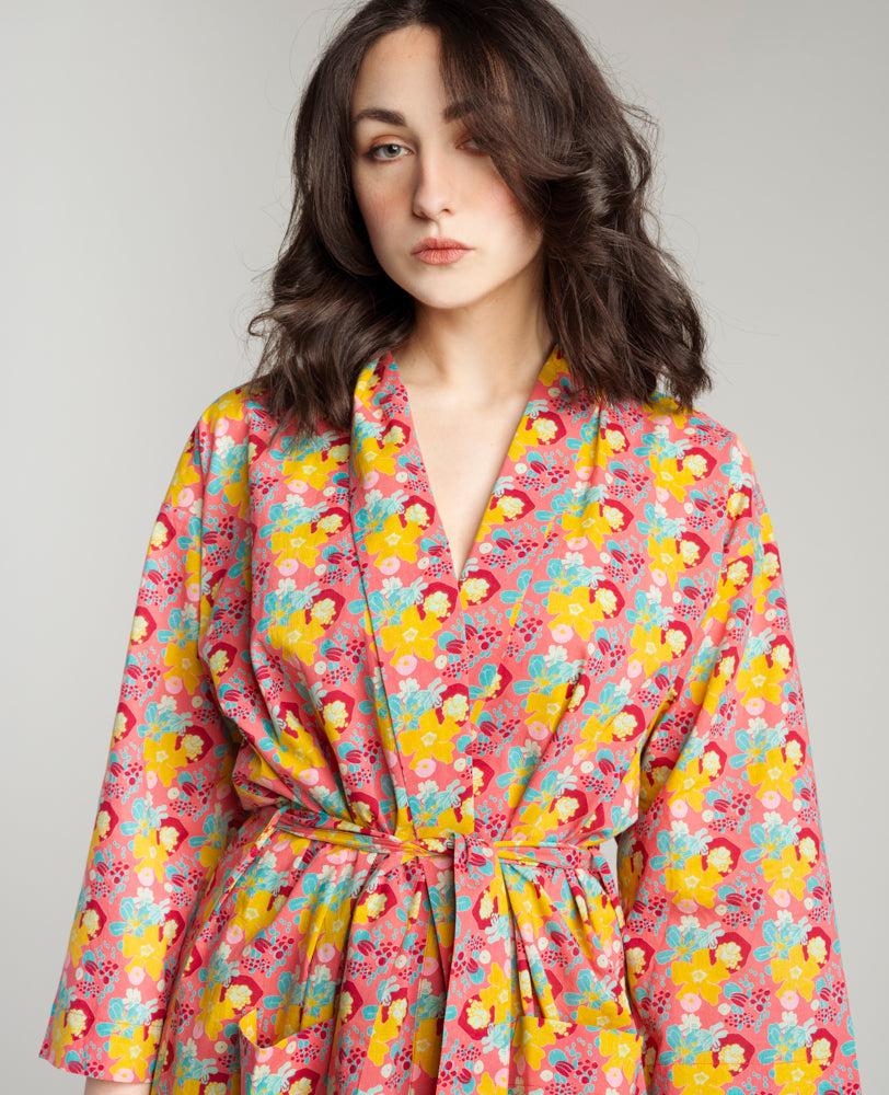 Long Kimono - Mackintosh coral