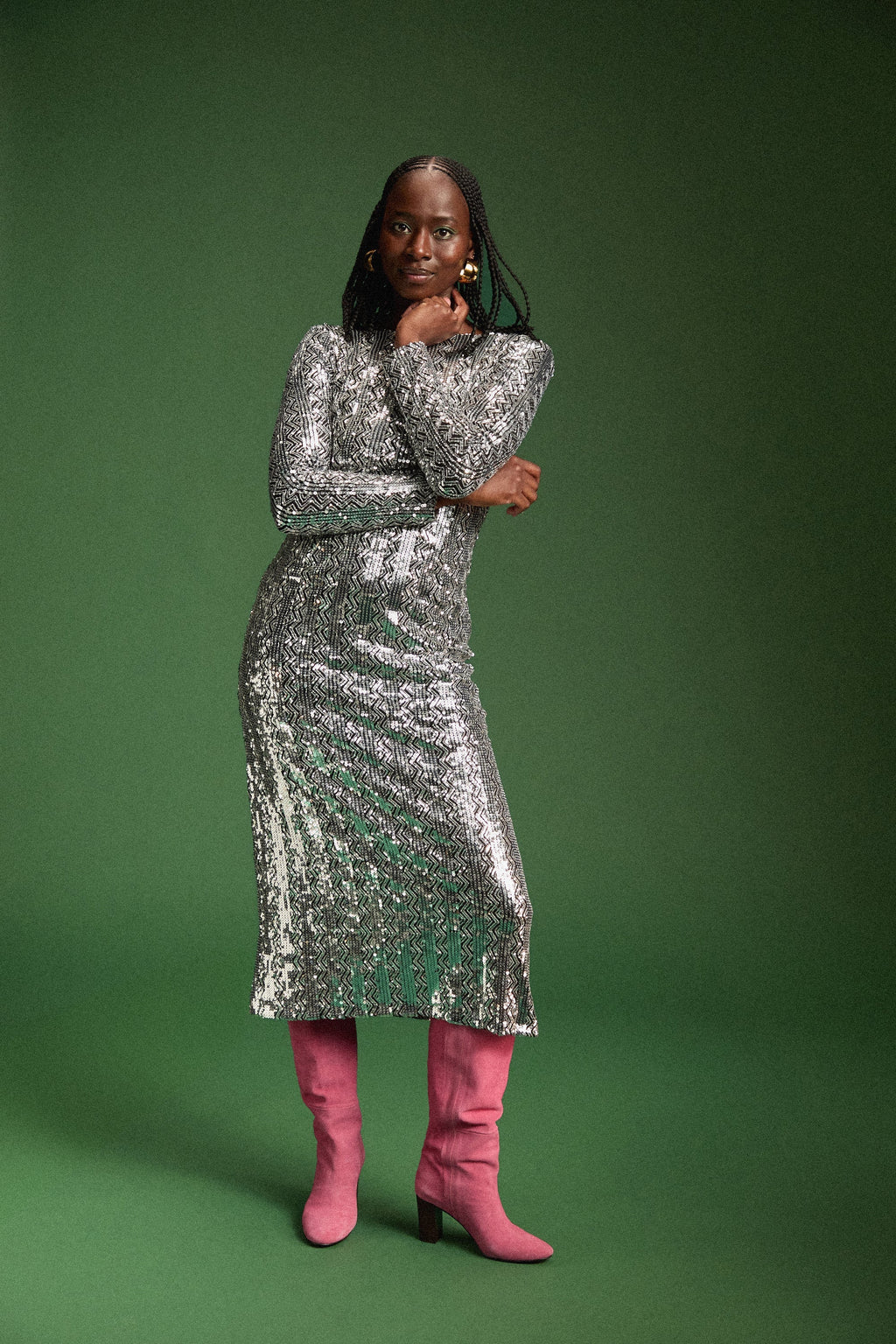 Robe Madison - Sequins Argente