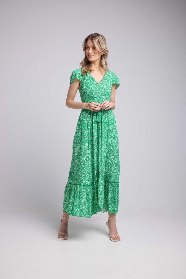 Robe Longue Manches Courtes - Vert