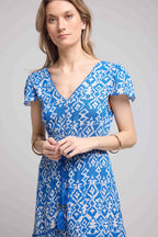 Robe Courte Manches Courtes - Bleu