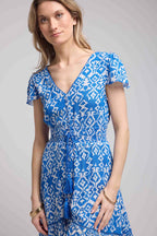 Robe Courte Manches Courtes - Bleu