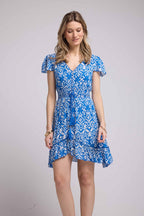 Robe Courte Manches Courtes - Bleu
