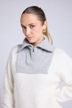 Louise Trucker Collar - Light Grey