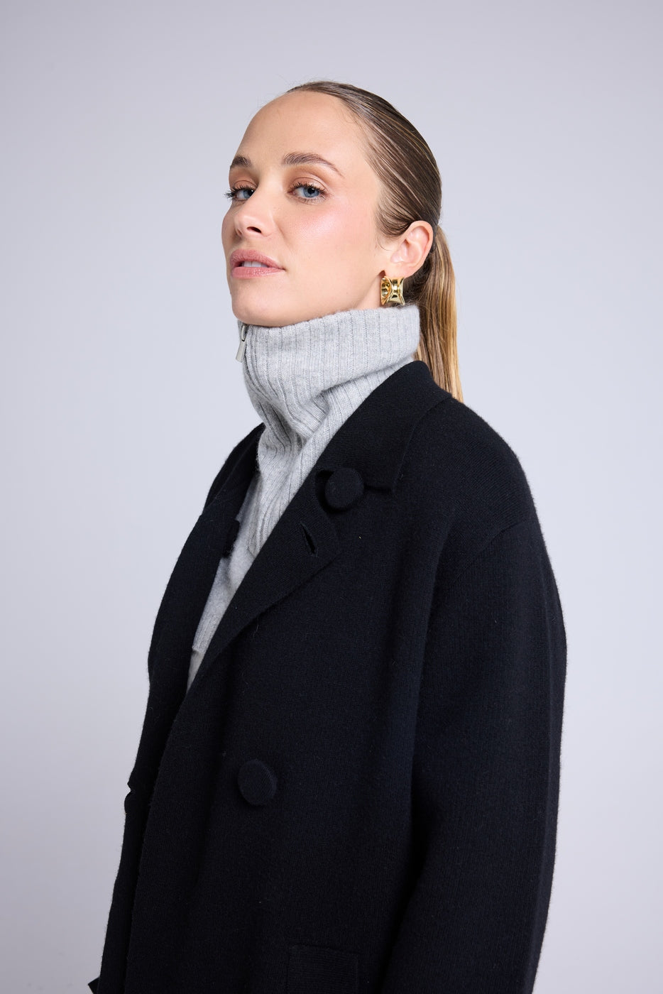 Louise Trucker Collar - Light Grey