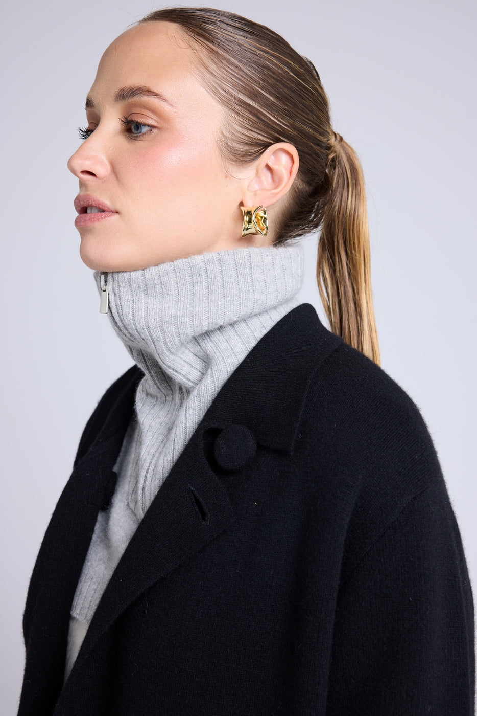 Louise Trucker Collar - Light Grey