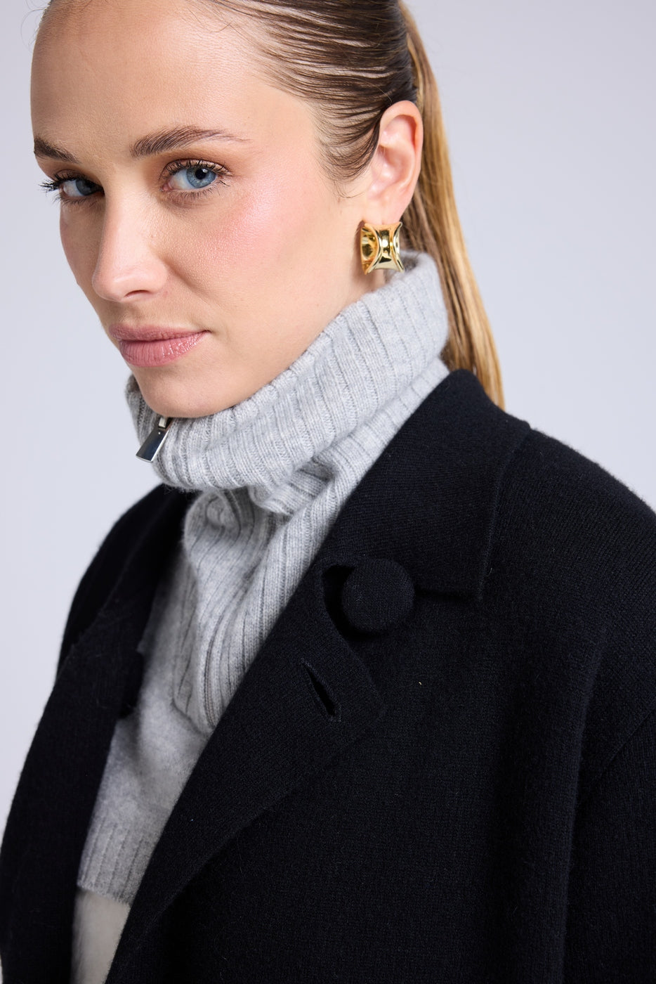 Louise Trucker Collar - Light Grey