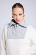 Louise Trucker Collar - Light Grey