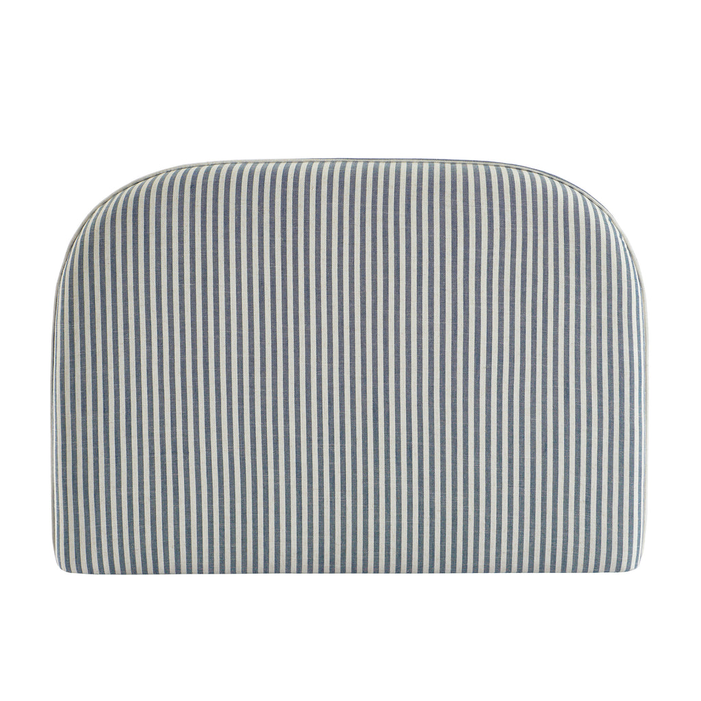 Louison - Cabecero - Tela de lino a rayas - Blanco y azul
