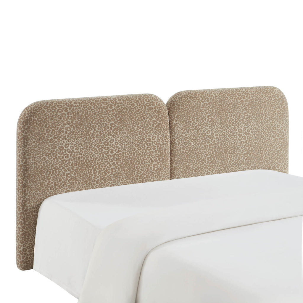 Louison - Tête De Lit - Tissu Jacquard Léopard - Beige