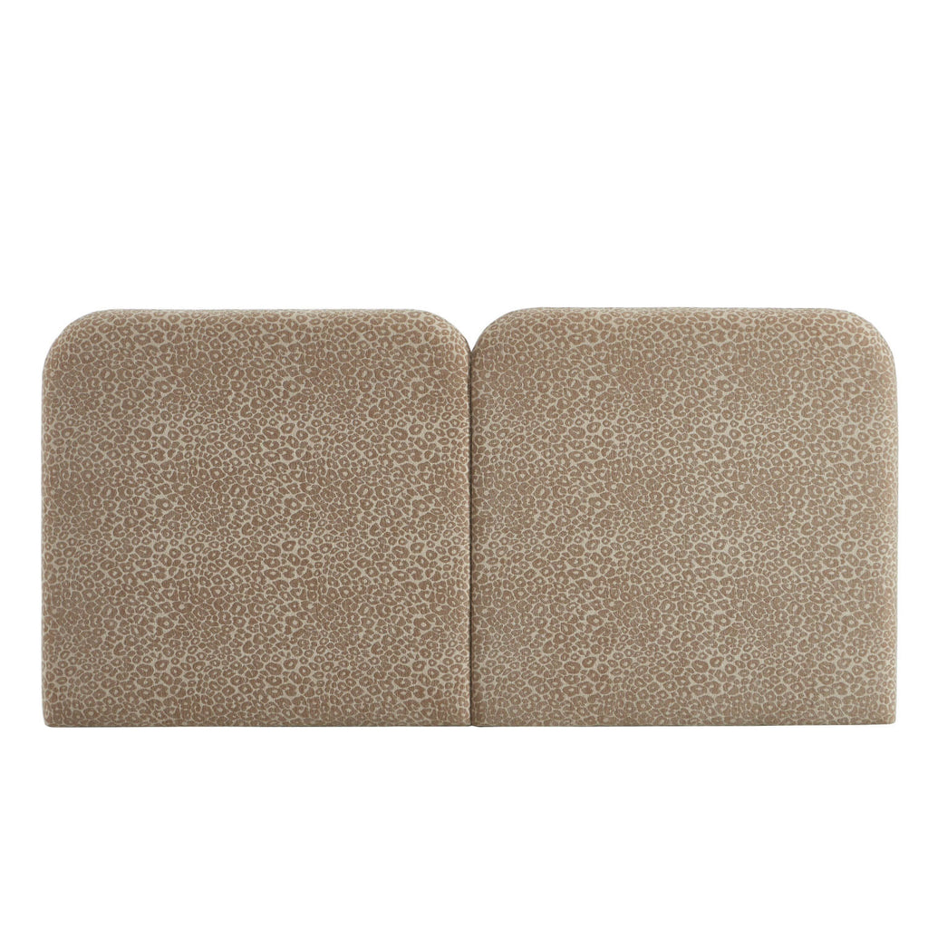 Louison - Tête De Lit - Tissu Jacquard Léopard - Beige