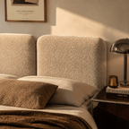 Louison - Tête De Lit - Tissu Jacquard Léopard - Beige