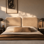 Louison - Tête De Lit - Tissu Jacquard Léopard - Beige
