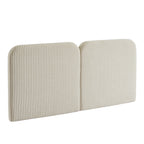 Louison - Headboard - Striped Linen Fabric - White and Beige