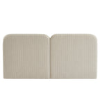 Louison - Headboard - Striped Linen Fabric - White and Beige