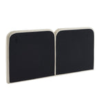 Louison - Headboard - Striped Linen Fabric - White and Beige