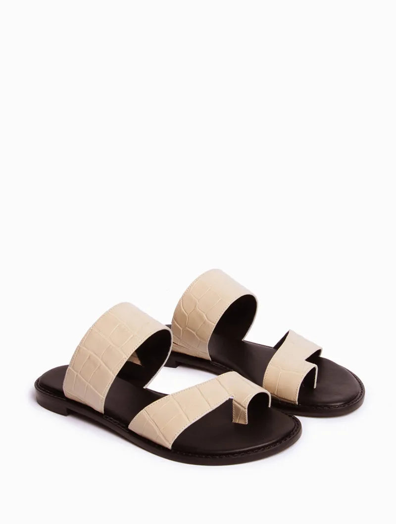 Lovas Croc Ivory Sandals