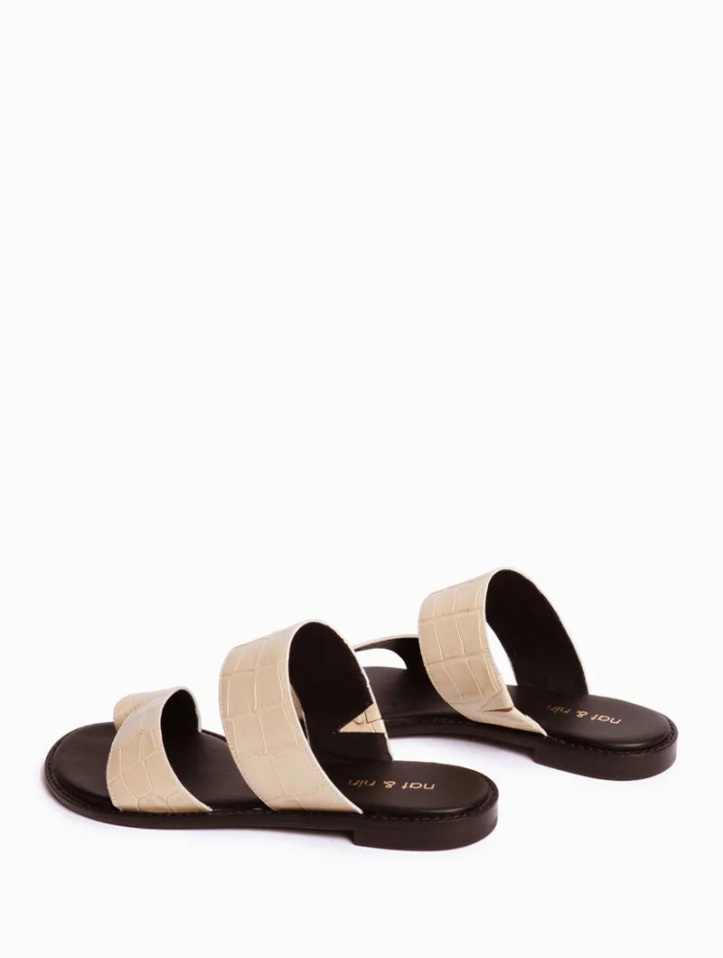 Lovas Croc Ivory Sandals