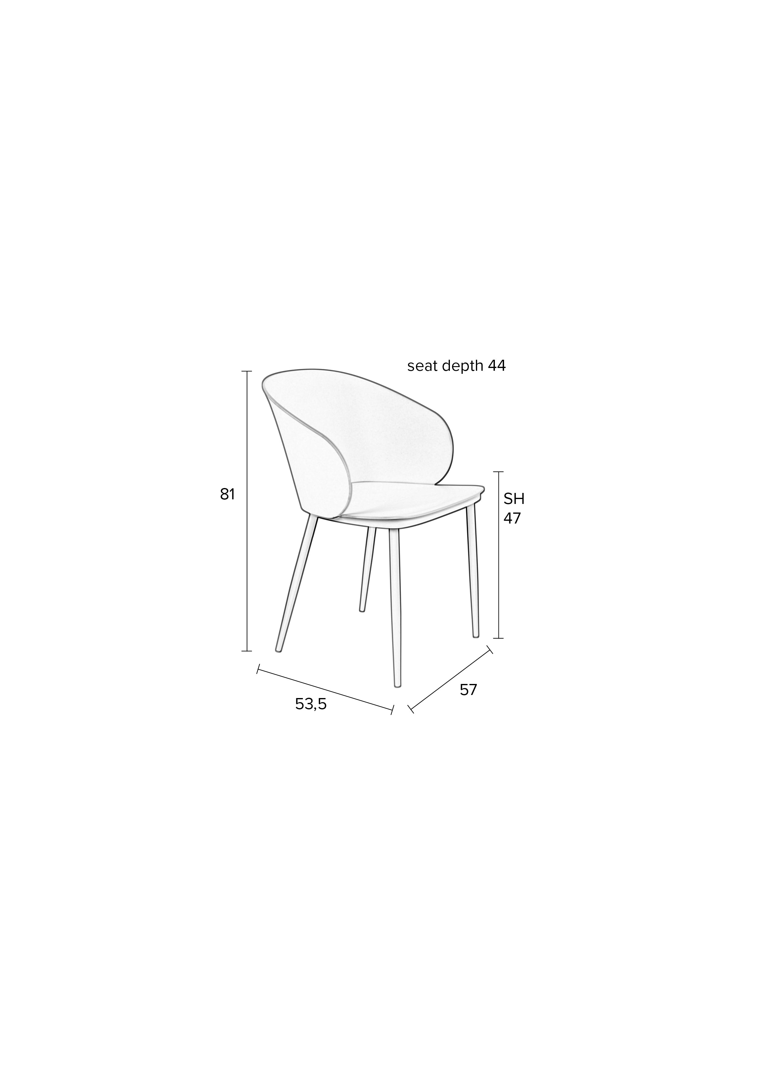 Gigi All - Juego de 2 Sillas de Comedor - Plástico Polipropileno - Beige/Blanco