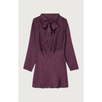 Vestido corto de cuello alto - Uva - Mujer