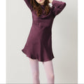 Vestido corto de cuello alto - Uva - Mujer