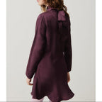 Vestido corto de cuello alto - Uva - Mujer