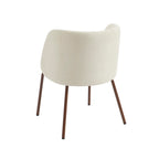 Luisa - Chairs - Chenille Fabric - Ecru And Brown Metal Legs