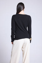 Luna V-Neck Sweater - Black - Women