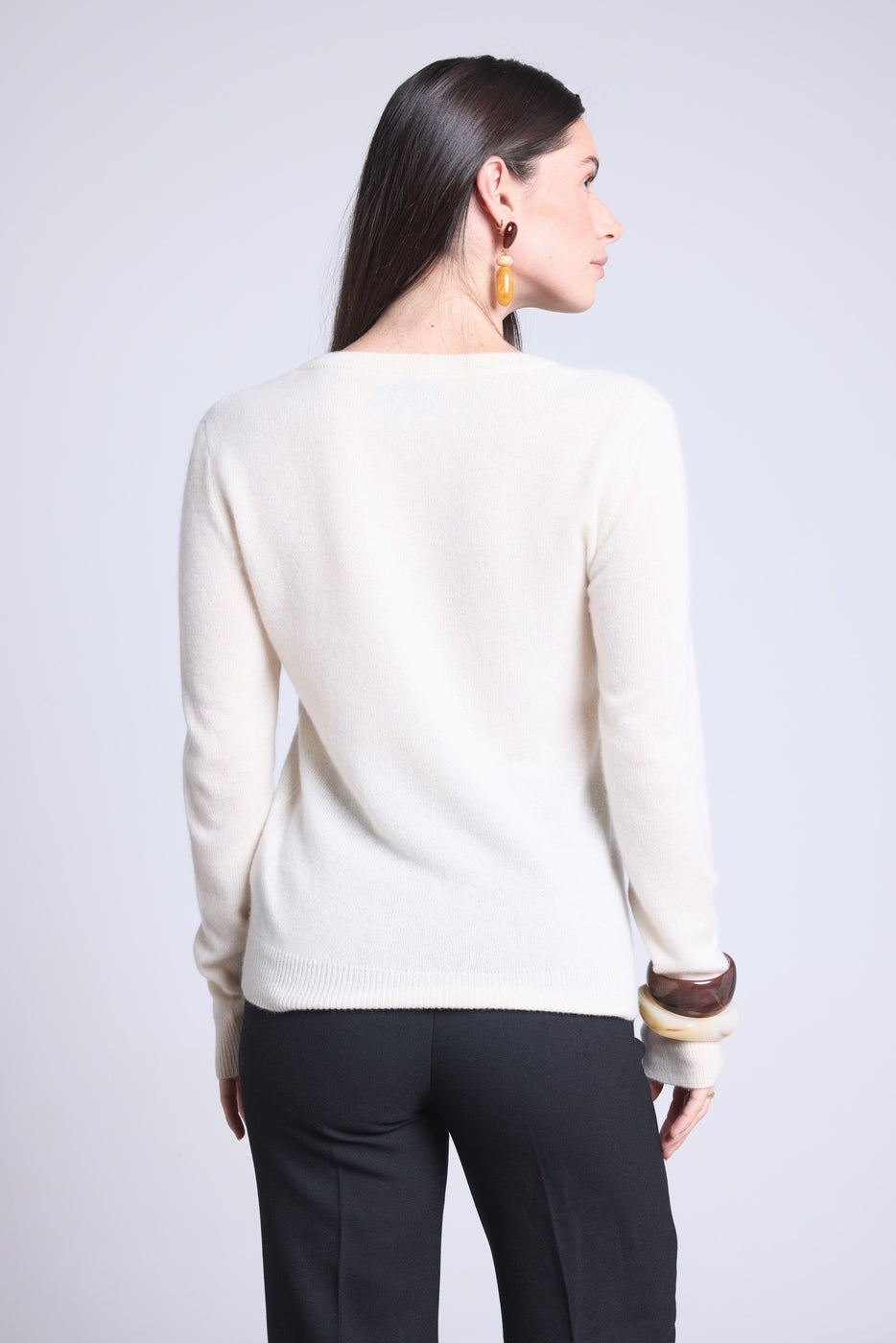 Pull Col V Luna - Blanc - Femme